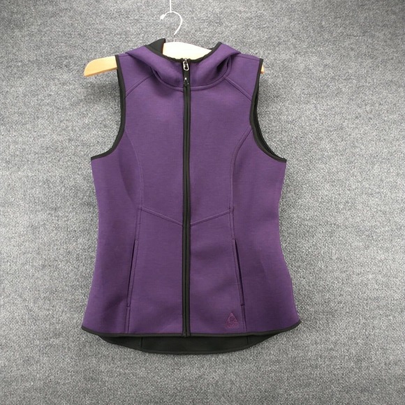 Gerry Women's Hooded Zip Up Vest Purple Small Sleeveless Pocket Polyester Blend - Picture 2 of 14